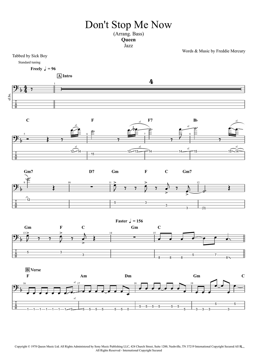 Don't Stop Me Now Acoustic Guitar scores gallery preview page 1