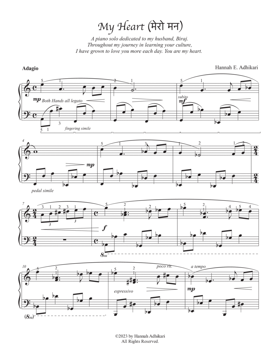My Heart (मेरो मन) My Heart (मेरो मन) Piano Method scores gallery preview page 1