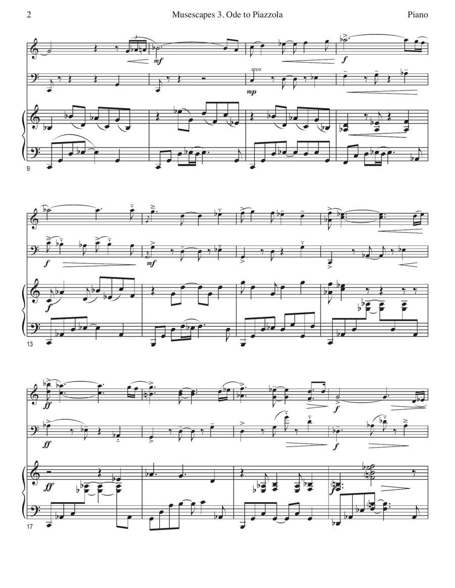 ODE TO PIAZZOLLA for Piano Trio Piano Trio scores gallery preview page 5
