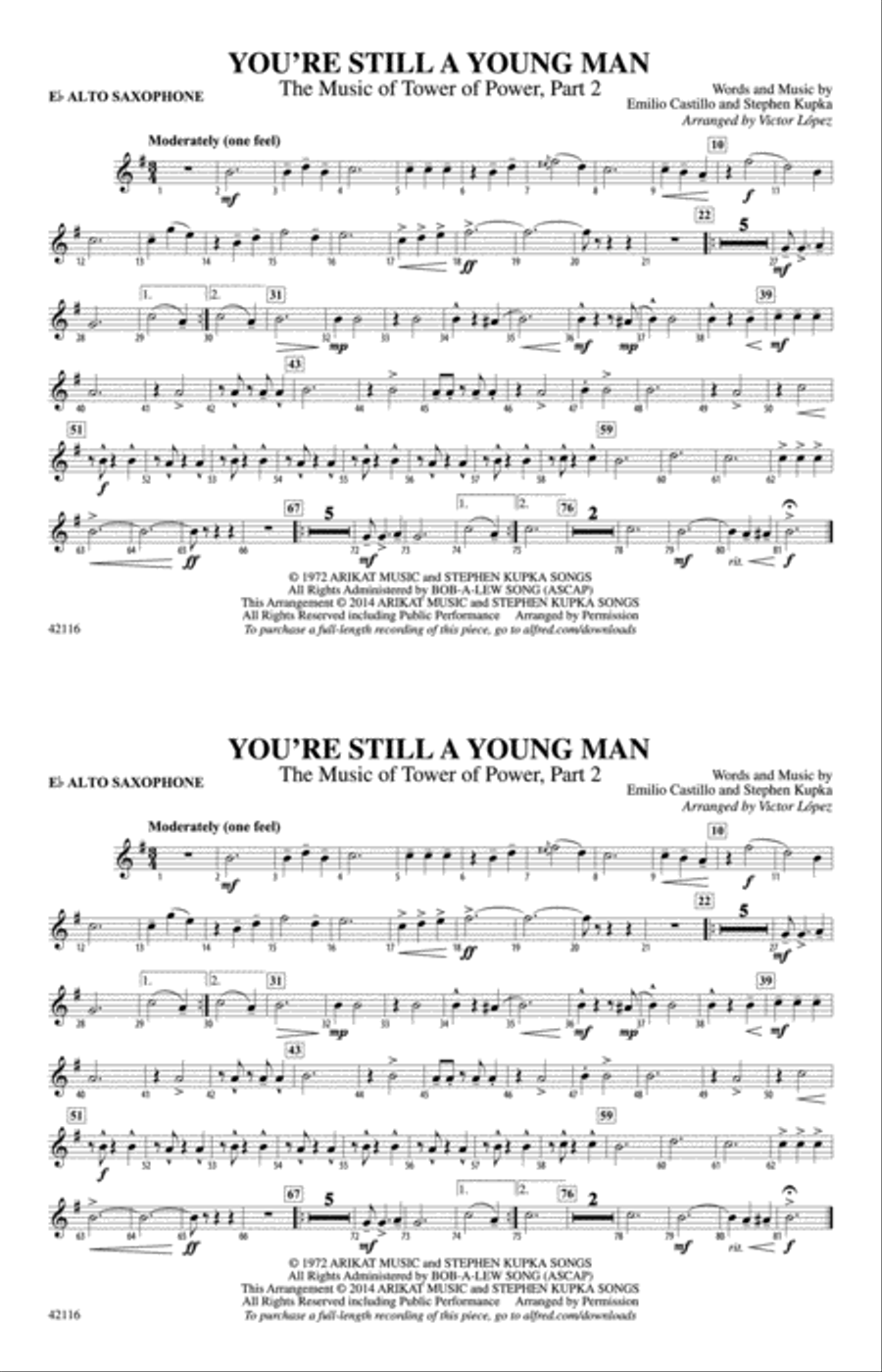 You're Still a Young Man: E-flat Alto Saxophone Marching Band scores gallery preview page 1