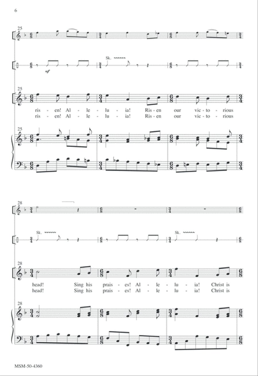 Christ Is Risen! Alleluia! Unison Choir scores gallery preview page 6