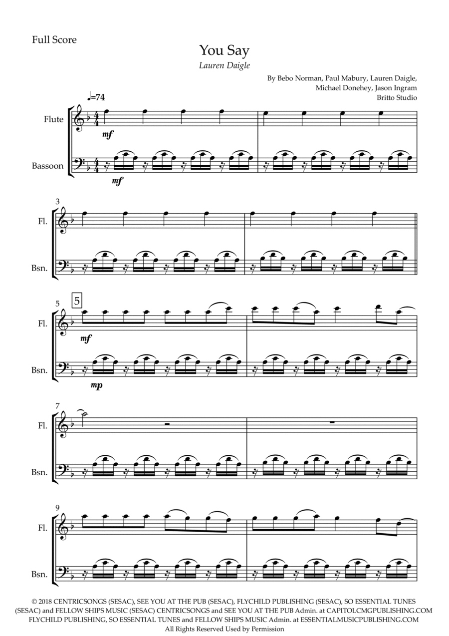You Say Woodwind Duet scores gallery preview page 1
