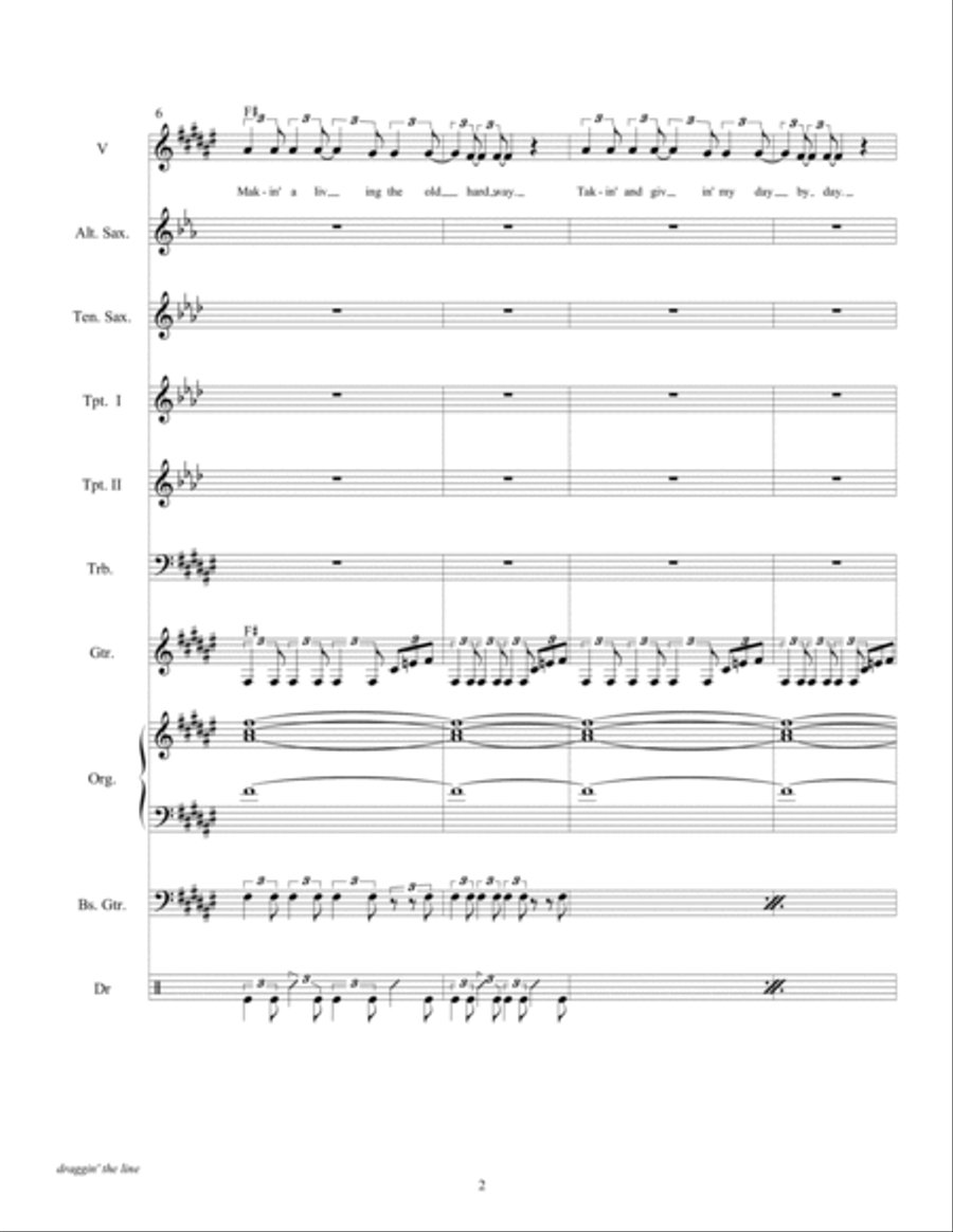 Draggin The Line Tenor Saxophone scores gallery preview page 4