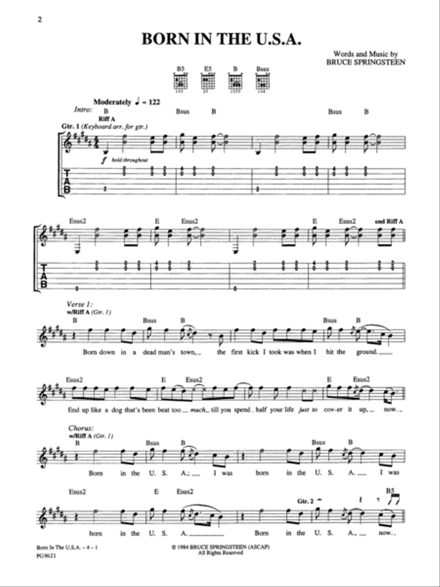 Bruce Springsteen Electric Guitar scores gallery preview page 3