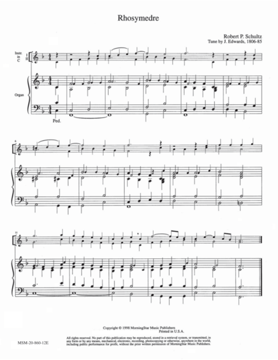 Rhosymedre Organ scores gallery preview page 1