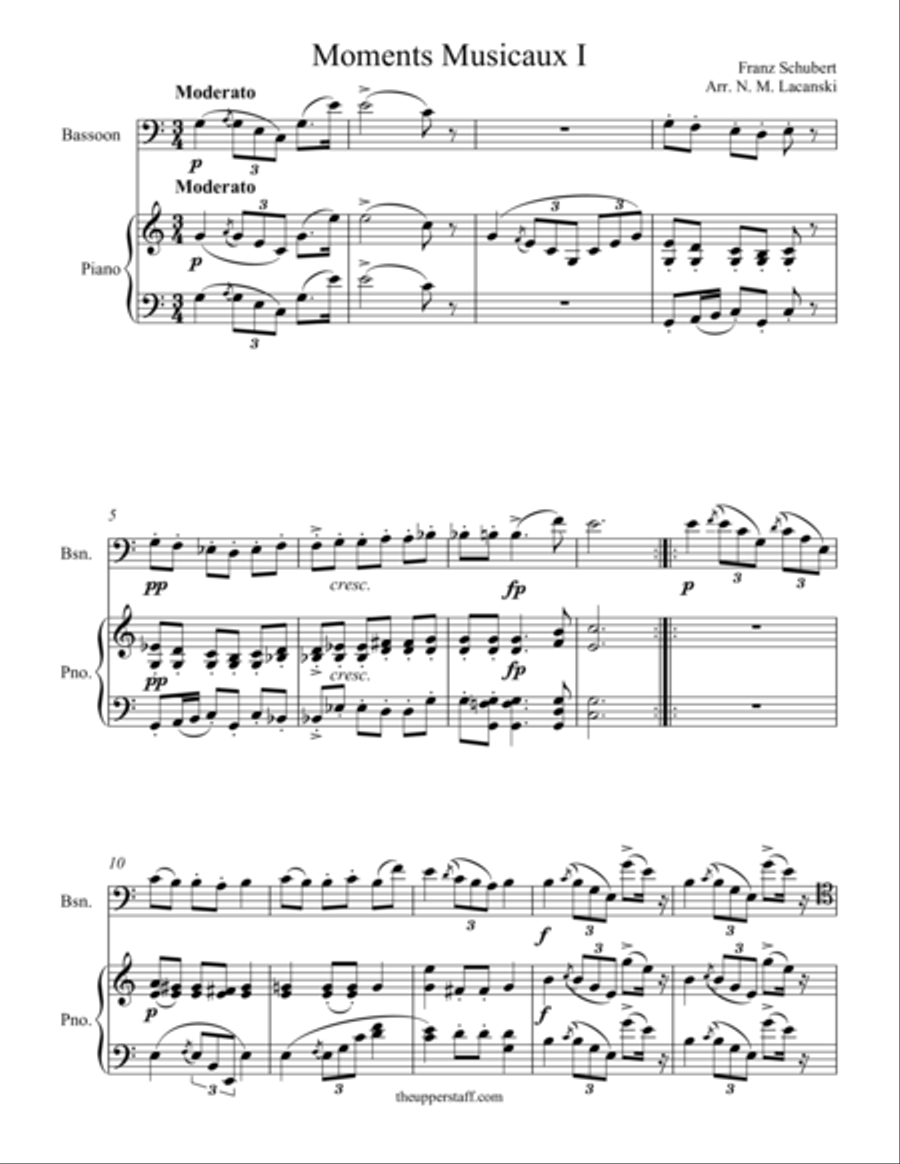 Moments Musicaux I Moments Musicaux I Woodwind Duet scores gallery preview page 1