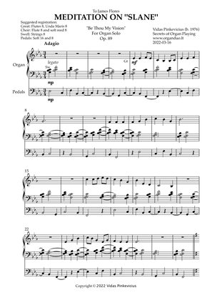 Meditation on "Slane", Op. 89 (Organ Solo) by Vidas Pinkevicius (2022)