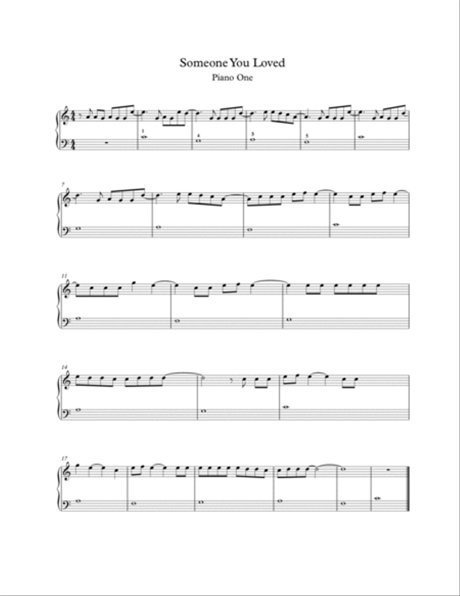 Someone You Loved 1 Piano, 4-Hands scores gallery preview page 3