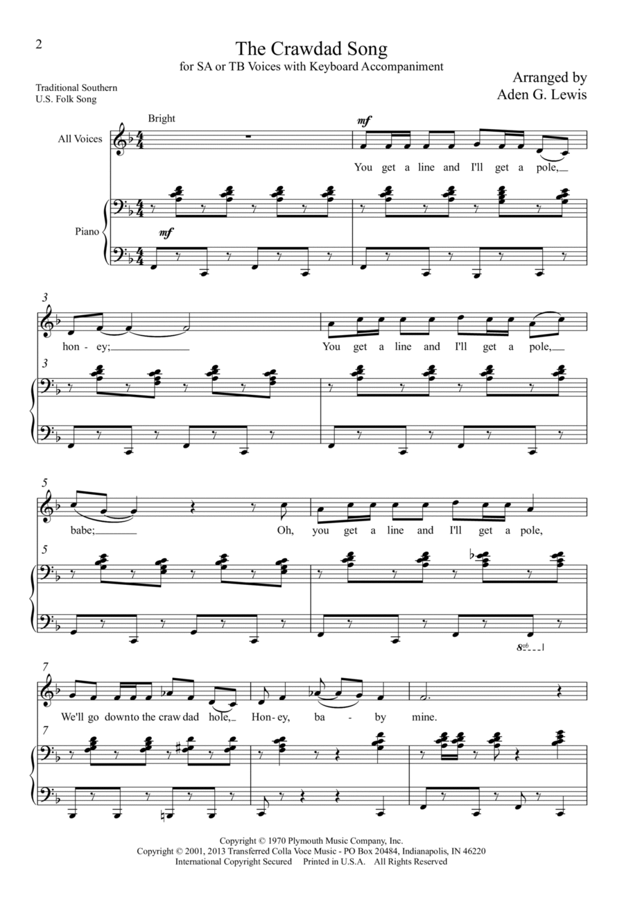 The Crawdad Song TB scores gallery preview page 1