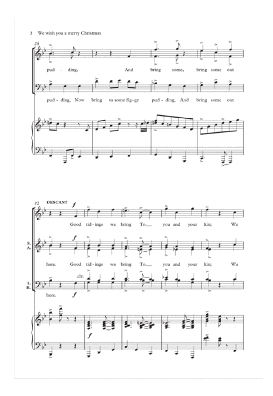 We wish you a merry Christmas 4-Part scores gallery preview page 3