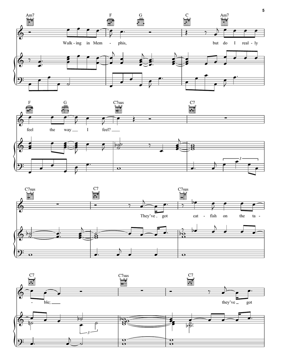 Walking In Memphis Acoustic Guitar scores gallery preview page 5