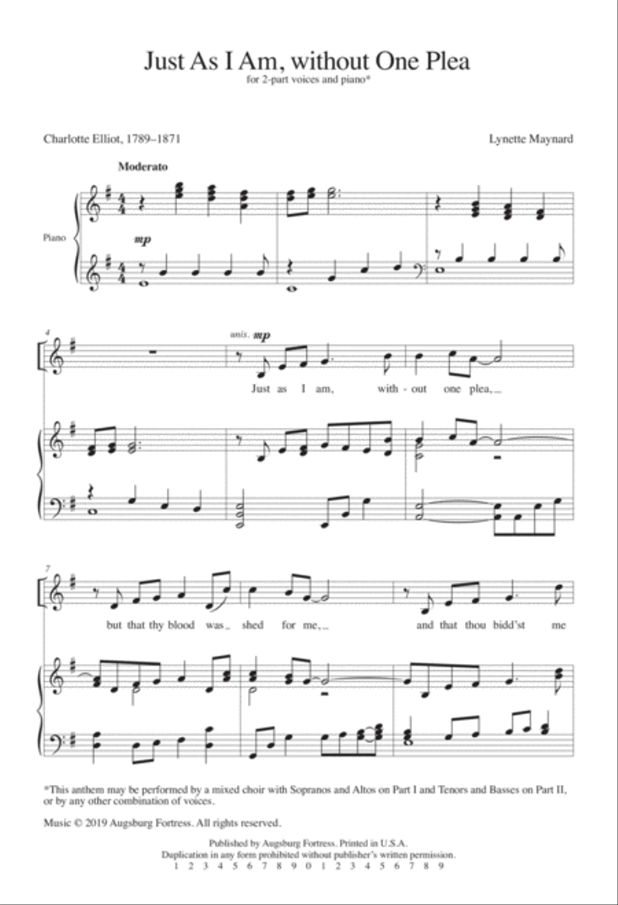 Just As I Am Without One Plea Choir scores gallery preview page 3