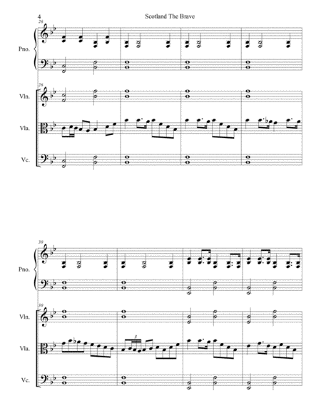 "Scotland the Brave" for piano quartet (score and parts)