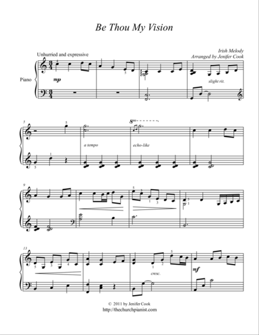 Be Thou My Vision Be Thou My Vision Piano Solo scores gallery preview page 1