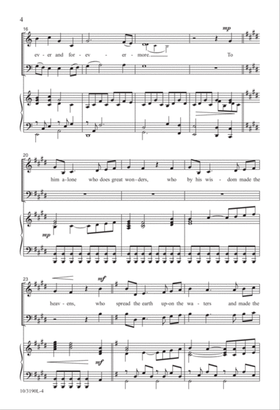 A Psalm of Thanks 2-Part scores gallery preview page 4