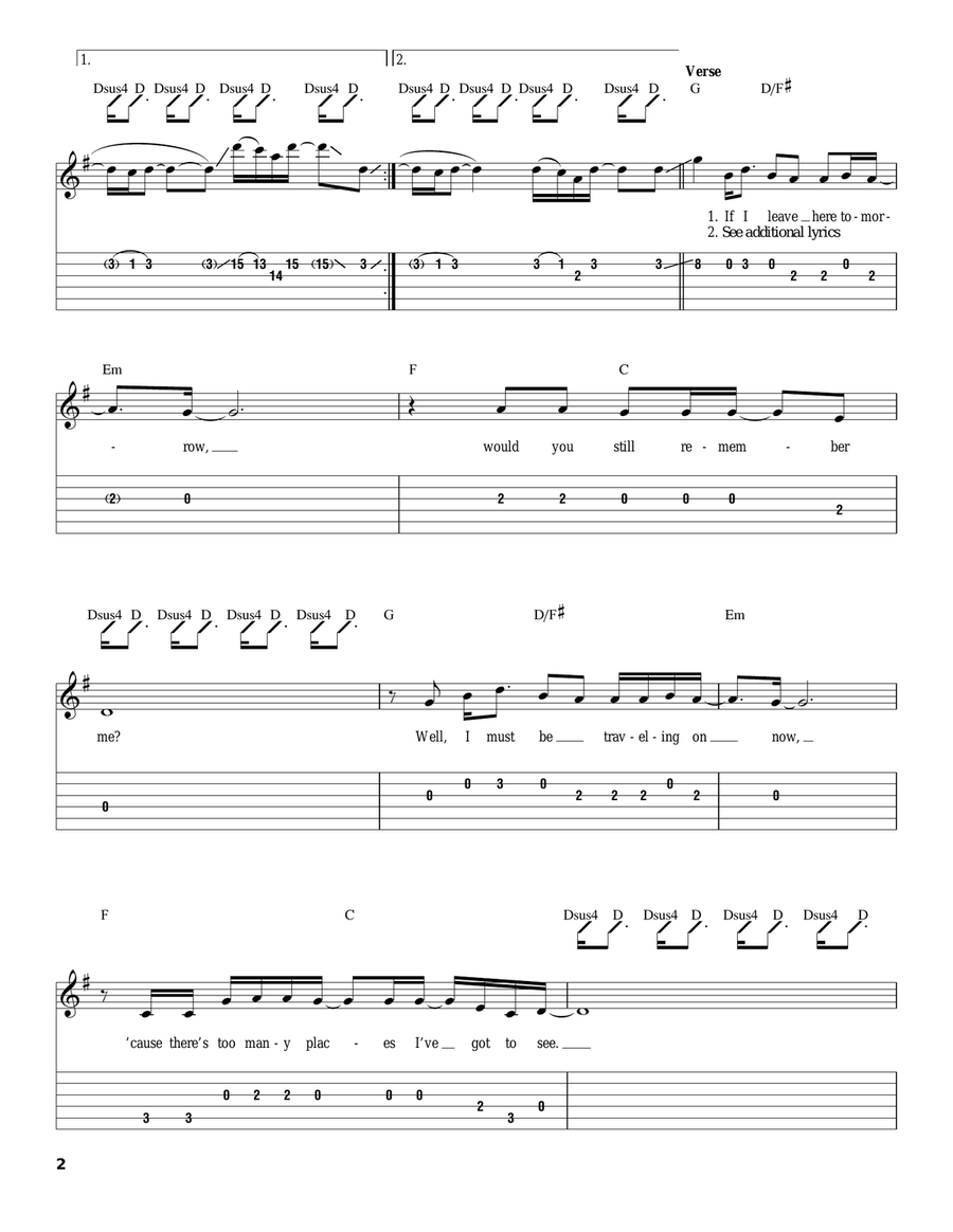 Free Bird Free Bird Acoustic Guitar scores gallery preview page 2
