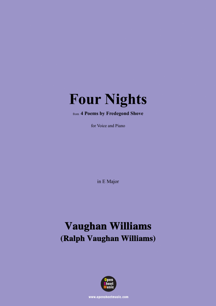Vaughan Williams-Four Nights(1925),in E Major Voice scores gallery preview page 1