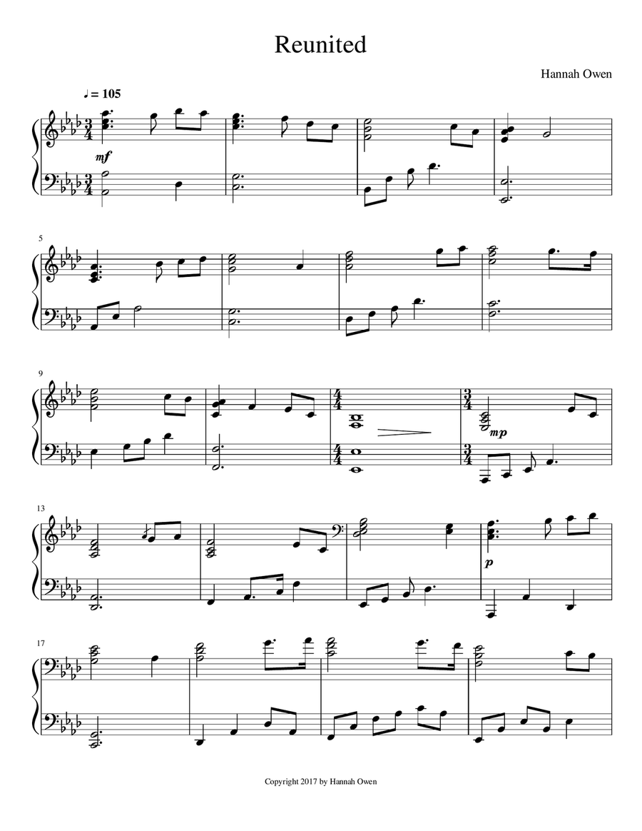 Reunited Piano Solo scores gallery preview page 1