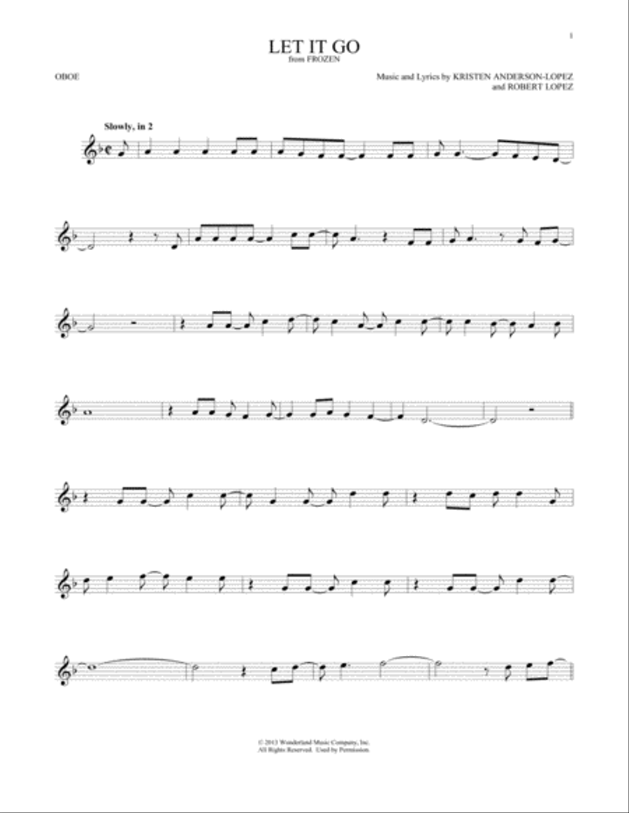 Let It Go (from Frozen) School and Community scores gallery preview page 1