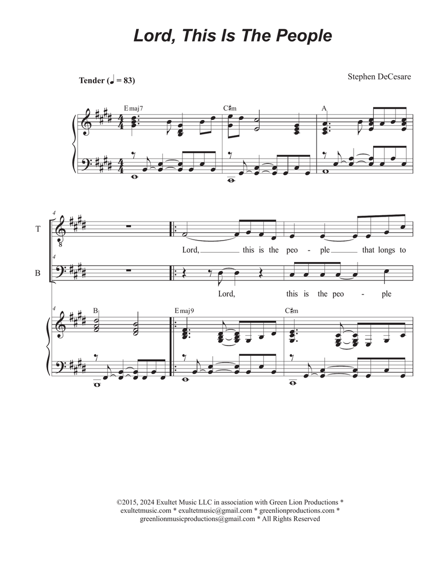 Lord, This Is The People (2-part choir - (TB)