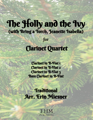 Book cover for The Holly and the Ivy for Clarinet Quartet