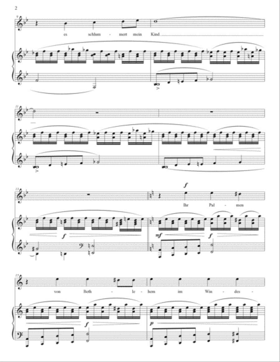 WOLF: Die ihr schwebet um diese Palmen (transposed to D major) Voice scores gallery preview page 3
