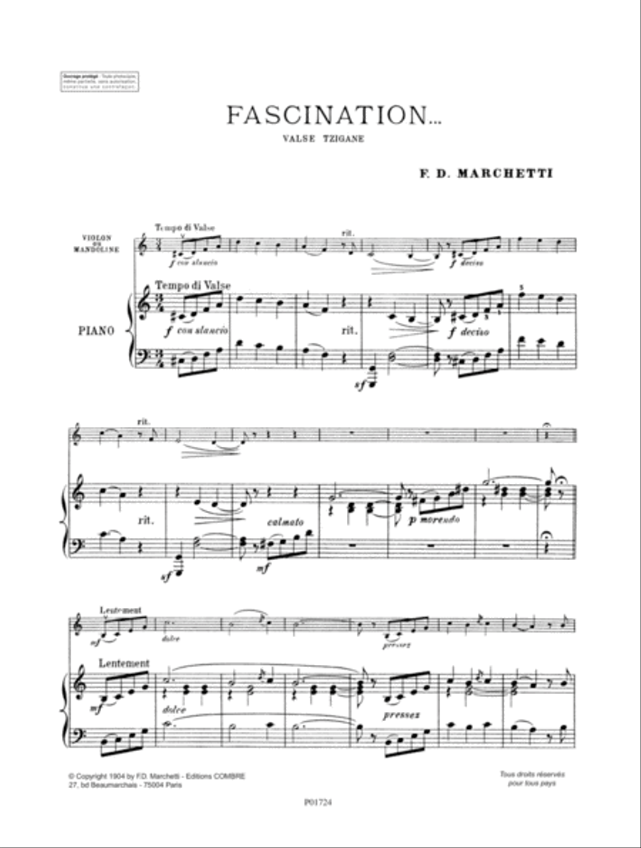 Fascination (valse tzigane) Violin Solo scores gallery preview page 2