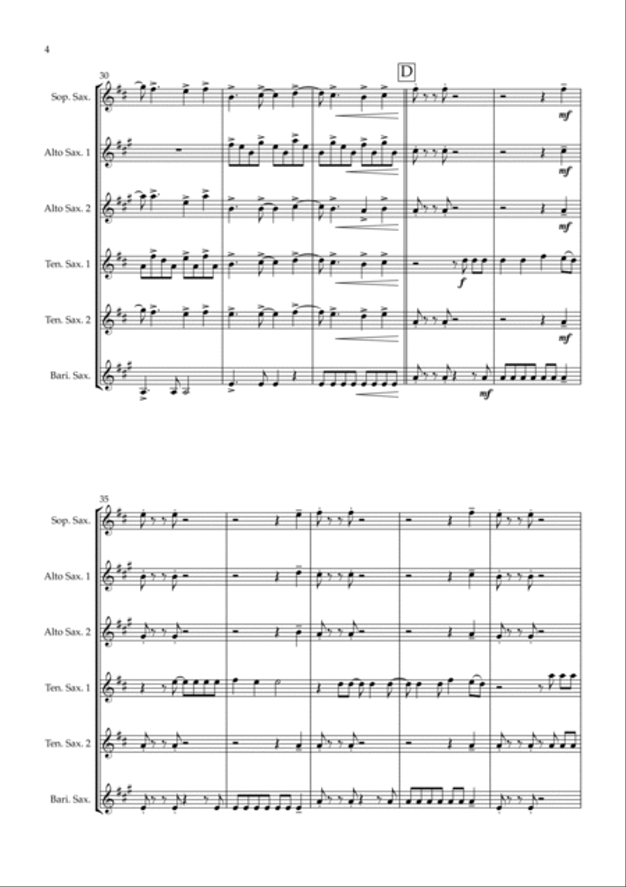 Summer Of '69 Woodwind Ensemble scores gallery preview page 4