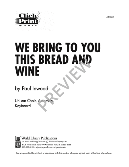 We Bring to You this Bread and Wine image number null