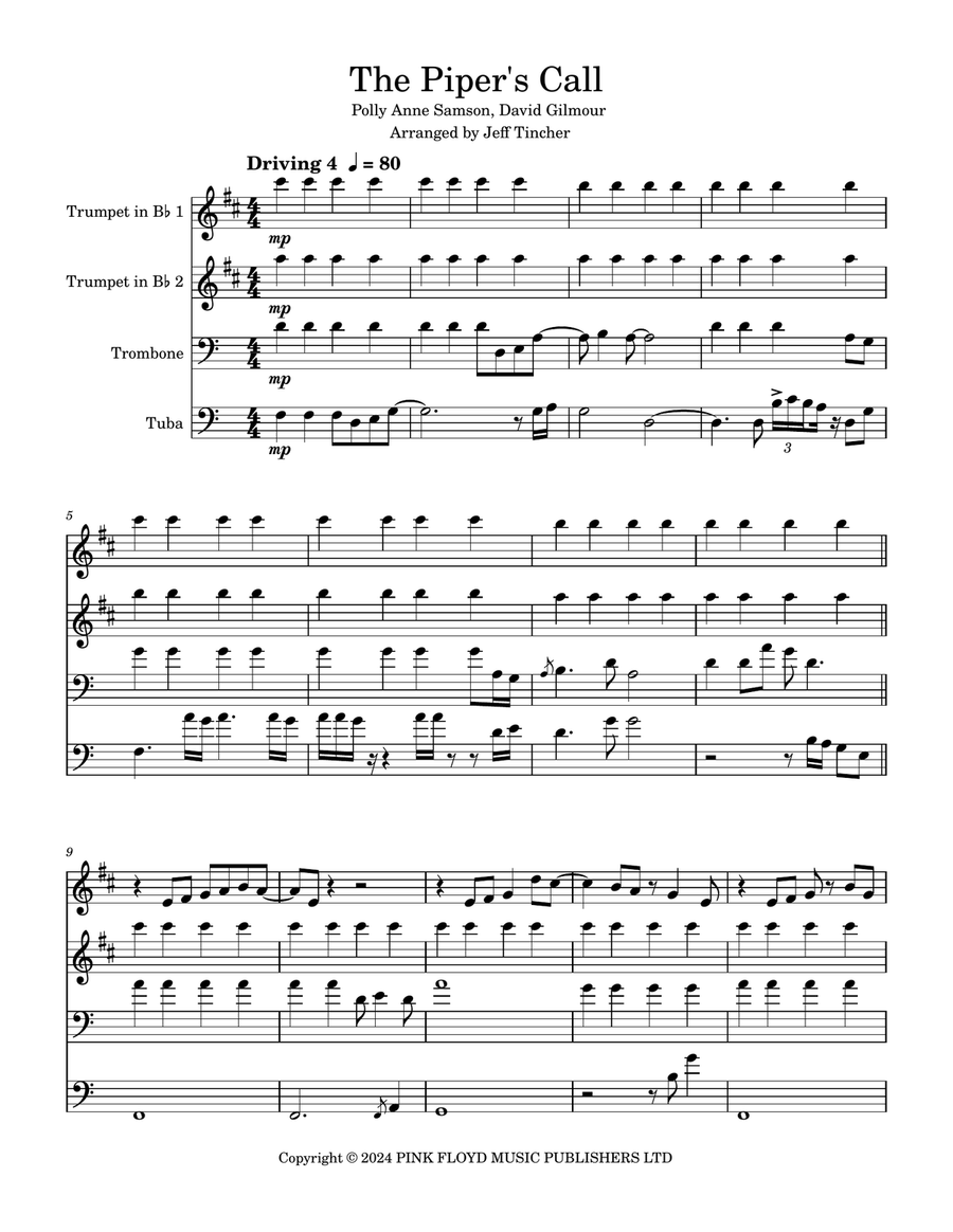 The Piper's Call Brass Quartet scores gallery preview page 2