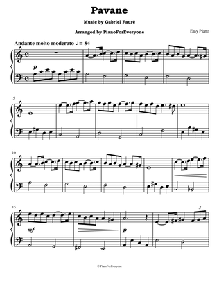 Book cover for Pavane - Fauré (Easy Piano)
