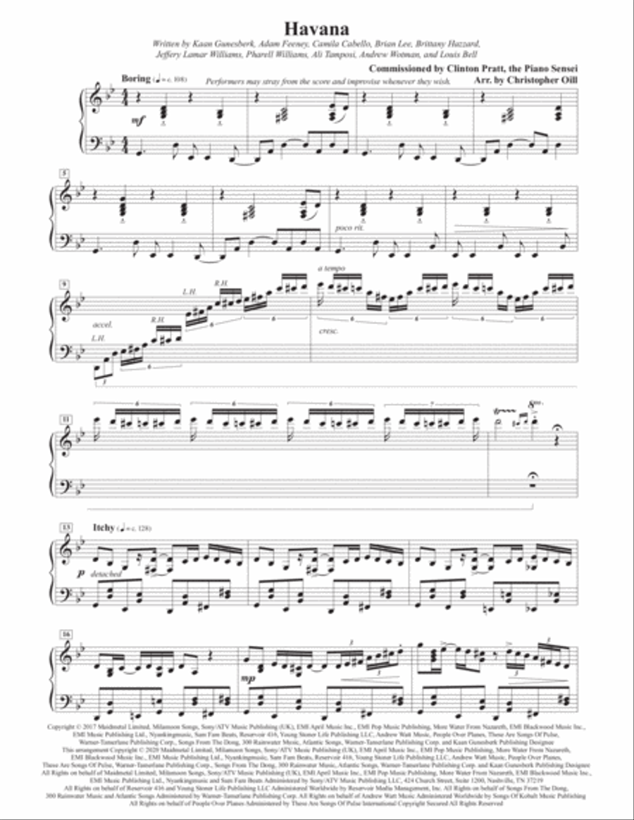 Havana Piano Solo scores gallery preview page 1