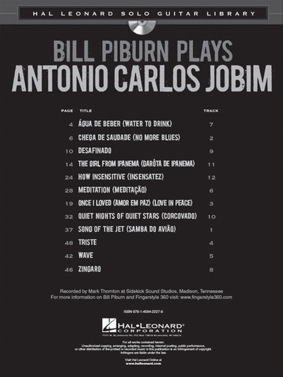 Bill Piburn Plays Antonio Carlos Jobim Guitar Tablature scores gallery preview page 2