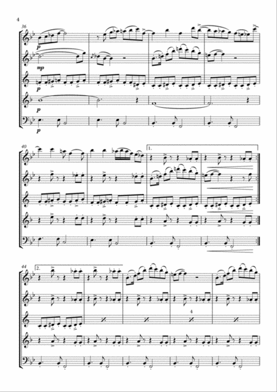 Baby Elephant Walk from the Paramount Picture HATARI! Woodwind Quintet scores gallery preview page 5
