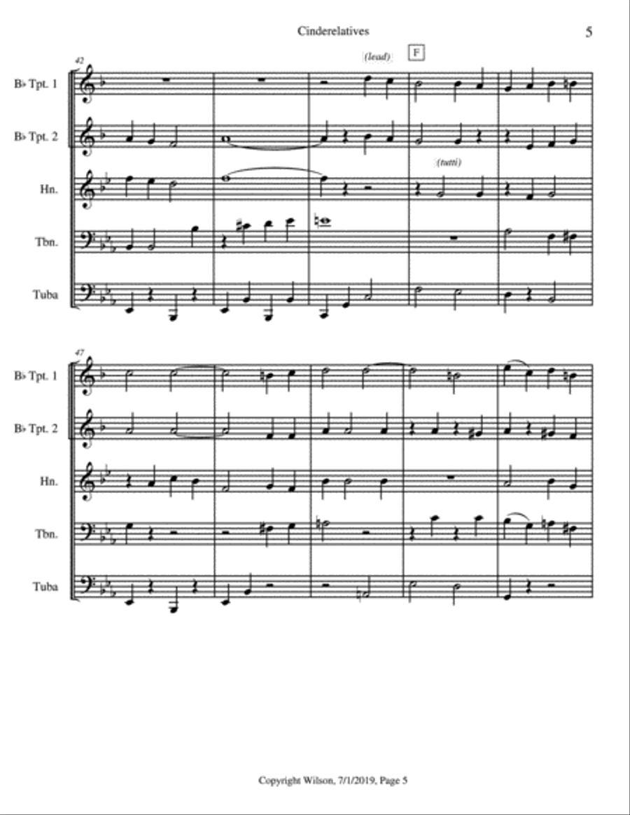 Cinderelatives Brass Quintet scores gallery preview page 6