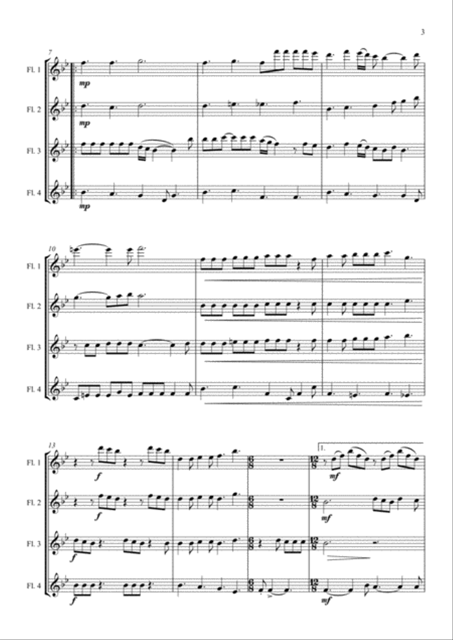 Somebody To Love Flute Quartet scores gallery preview page 3