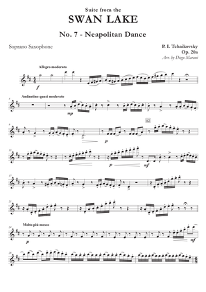 Book cover for "Neapolitan Dance" from Swan Lake Suite for Saxophone Quartet