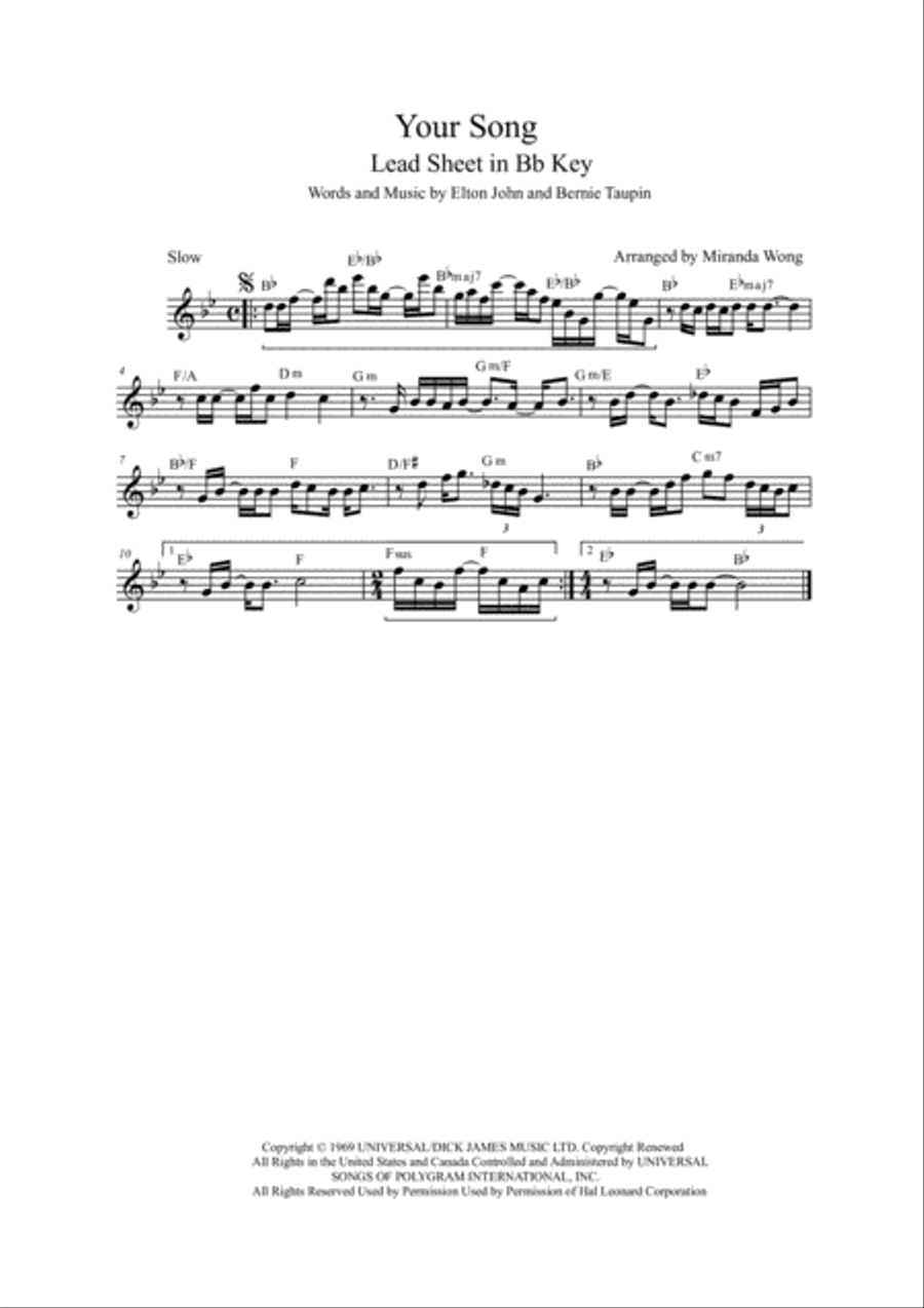 Your Song Large Ensemble scores gallery preview page 1