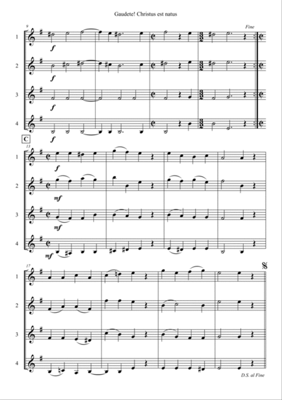 Gaudete! Christus Est Natus Violin scores gallery preview page 2