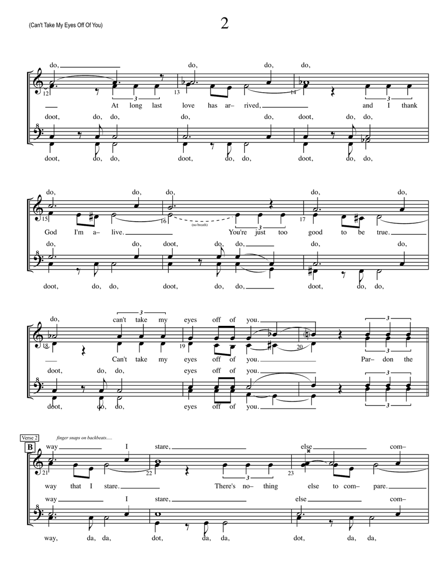 Can't Take My Eyes Off Of You SSAA scores gallery preview page 2