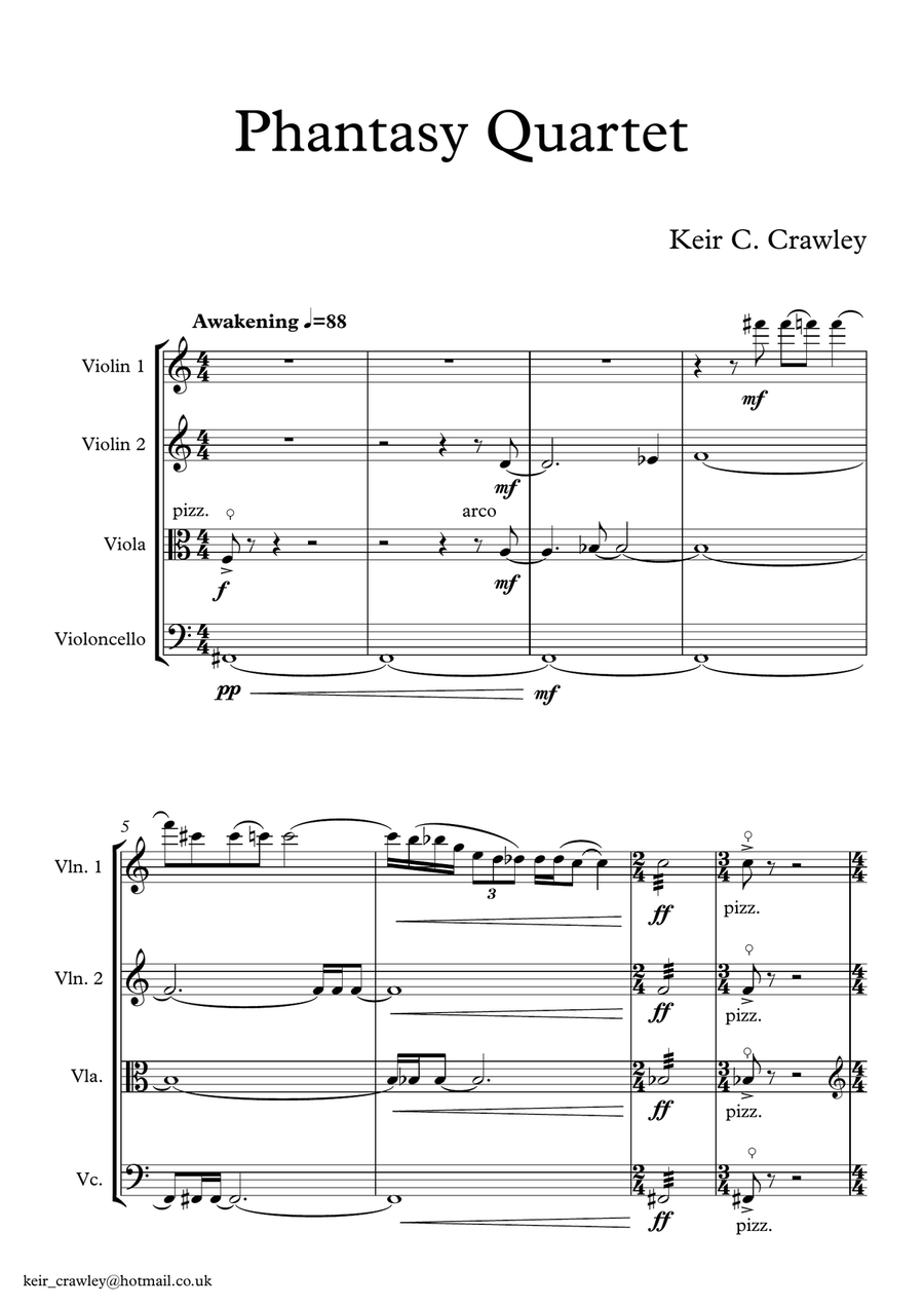 Phantasy Quartet String Quartet scores gallery preview page 1