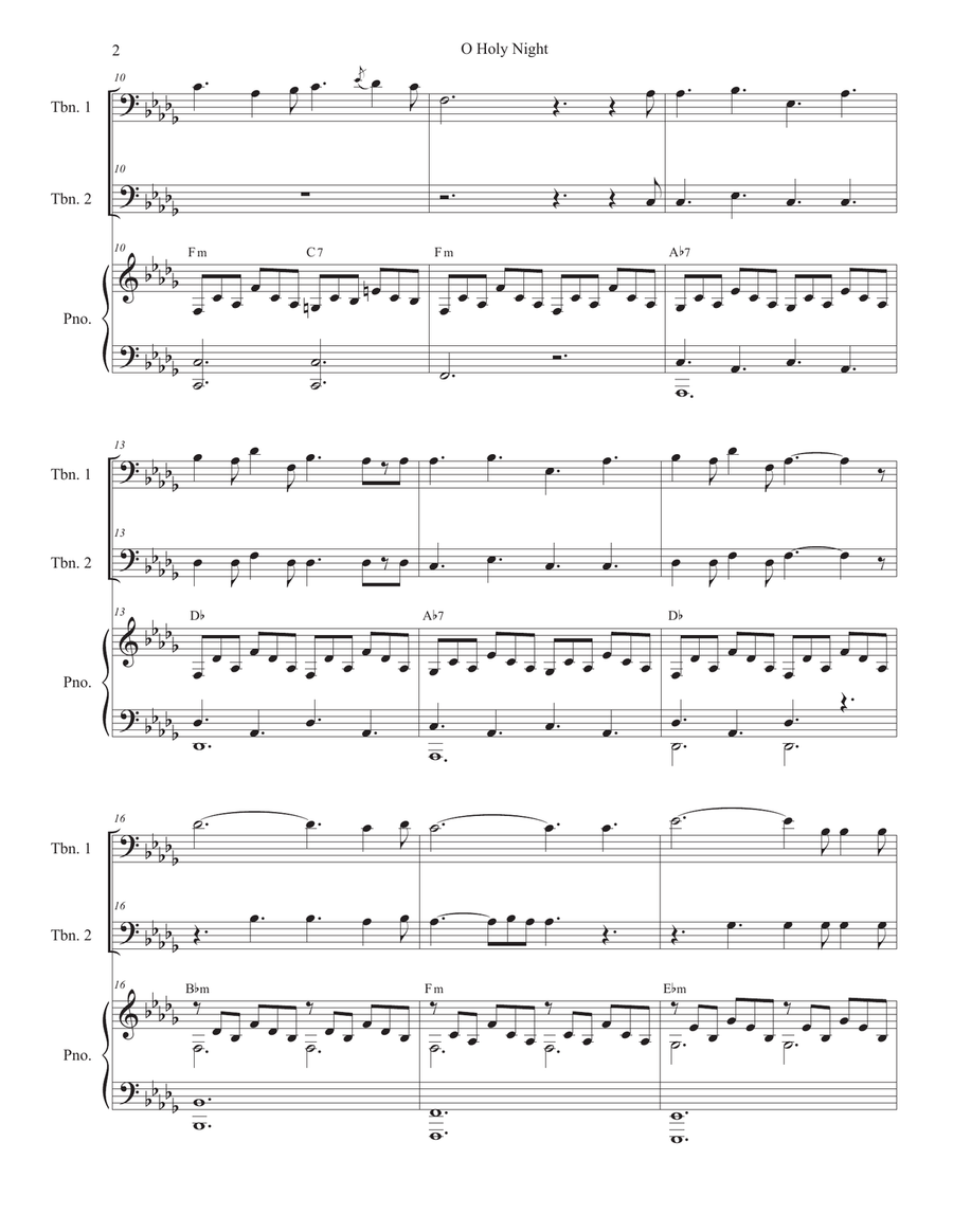 O Holy Night (Trombone Duet) - Alternate Version) Trombone Duet scores gallery preview page 3
