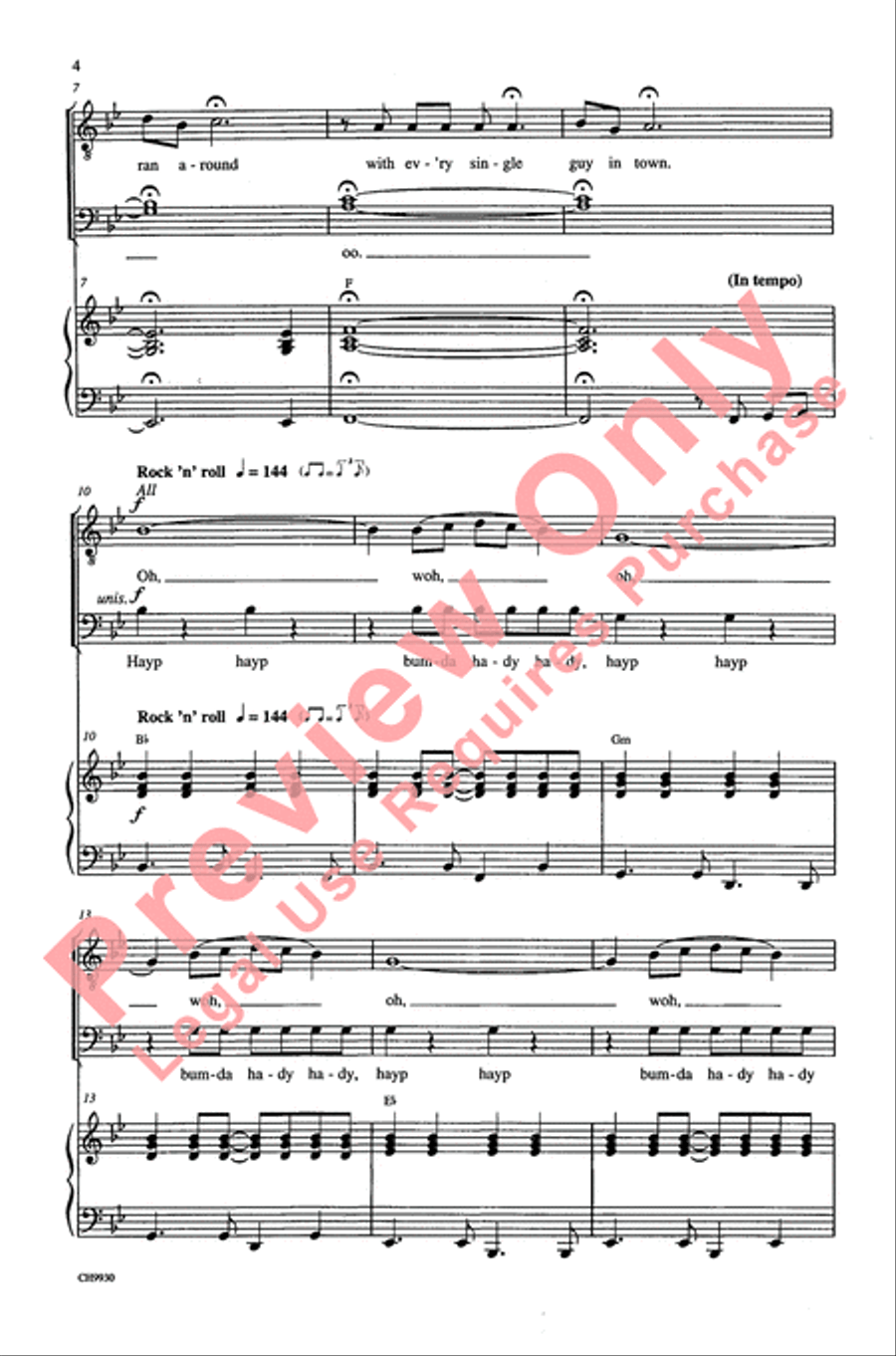 Runaround Sue Men's Choir scores gallery preview page 3