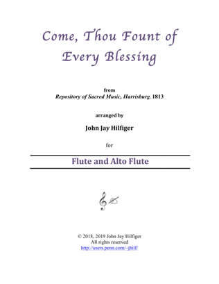 Book cover for Come, Thou Fount of Every Blessing for Flute and Alto Flute