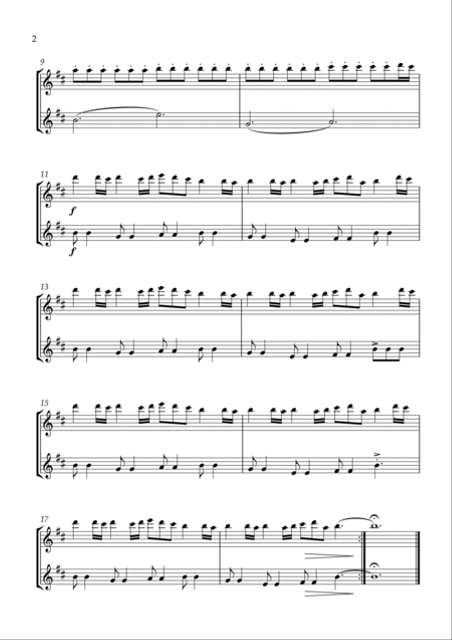 Dragonborn (skyrim Theme) Flute Duet scores gallery preview page 2