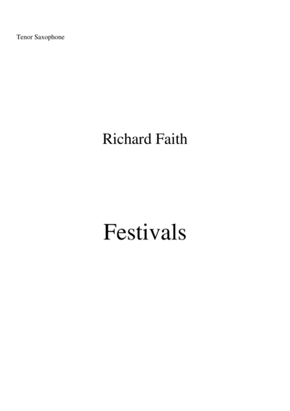 Richard Faith/László Veres: Festivals for concert band: tenor saxophone part