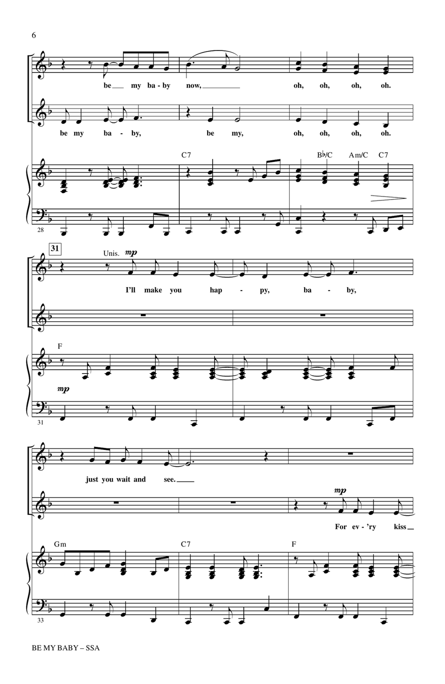 Be My Baby SSA scores gallery preview page 4