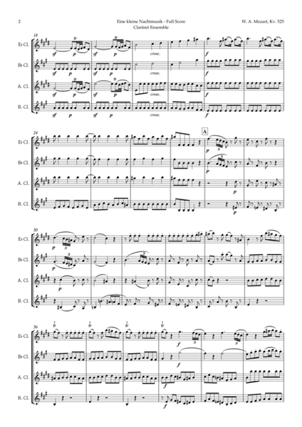 Eine kleine Nachtmusik by Mozart for Clarinet Ensemble image number null