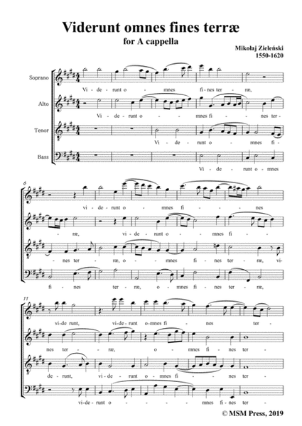 Zieleński-Viderunt omnes fines terræ,in E Major,for A cappella