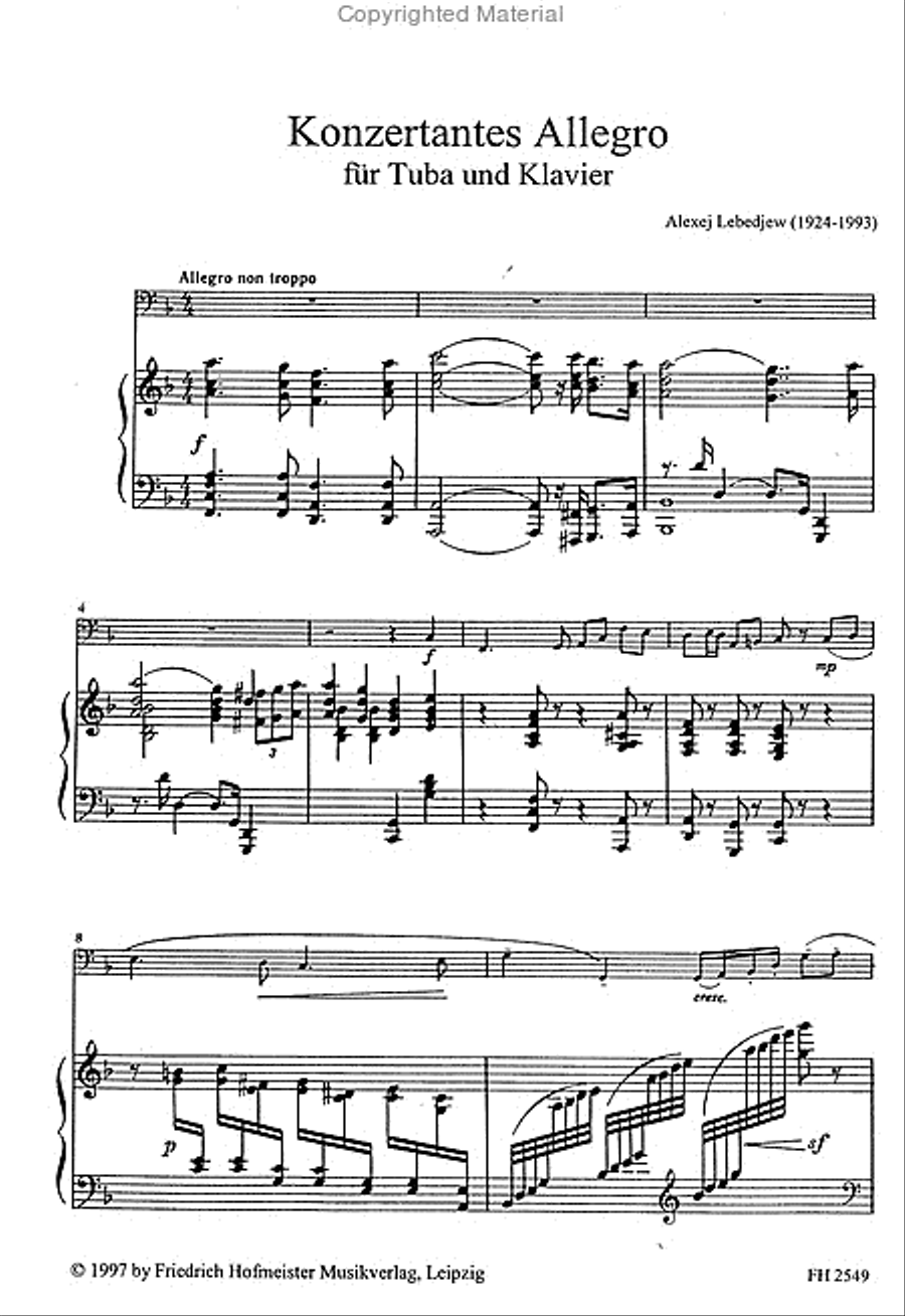 Konzertantes Allegro Tuba scores gallery preview page 2